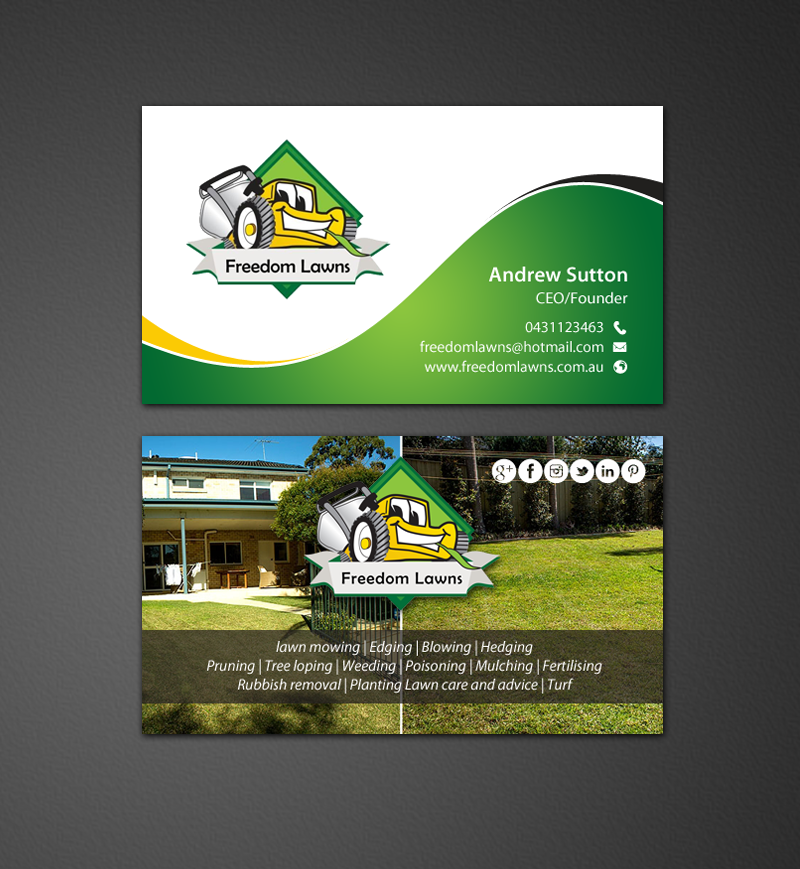 Business Card Design by chandrayaan.creative for Freedom Lawns | Design #9349760