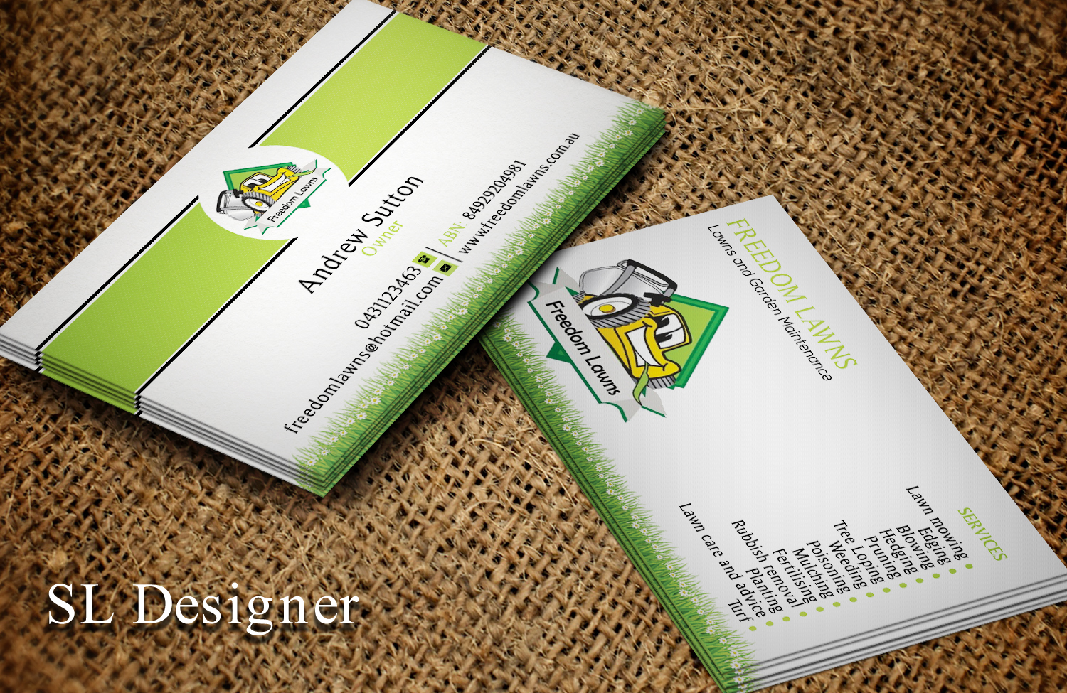 Business Card Design by SL Designer for Freedom Lawns | Design #9331295