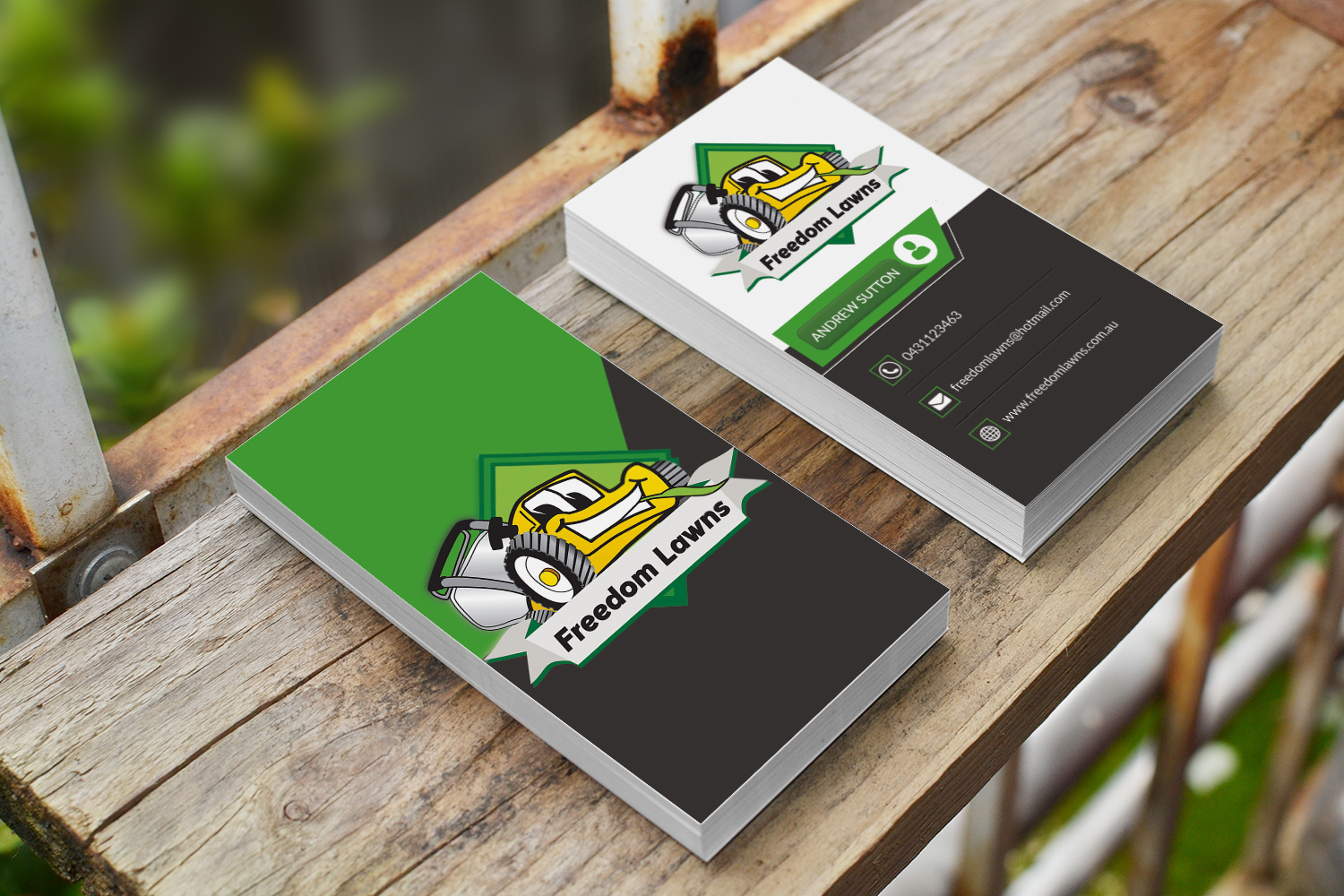 Business Card Design by isabel.paoli for Freedom Lawns | Design #9333769
