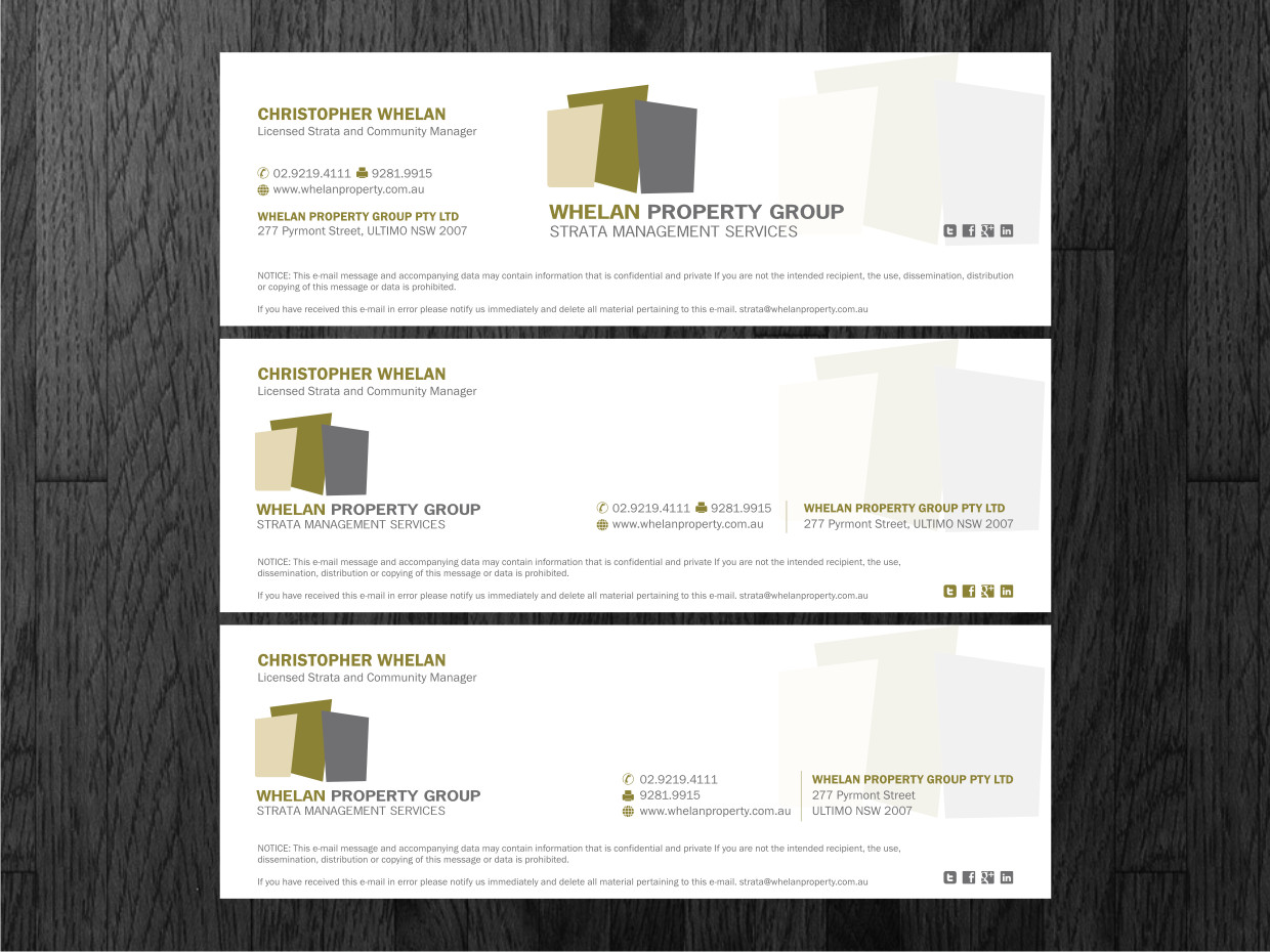 Email Signature Design 53 Stationery Designs for Whelan Property Group