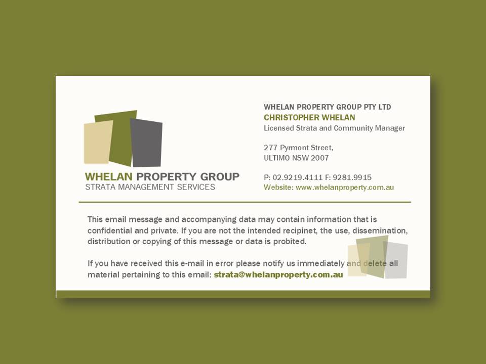 Stationery Design by sgarchdesign for Whelan Property Group | Design #2090861