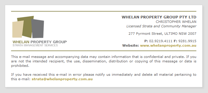 Stationery Design by Michael Dearman for Whelan Property Group | Design #2090902