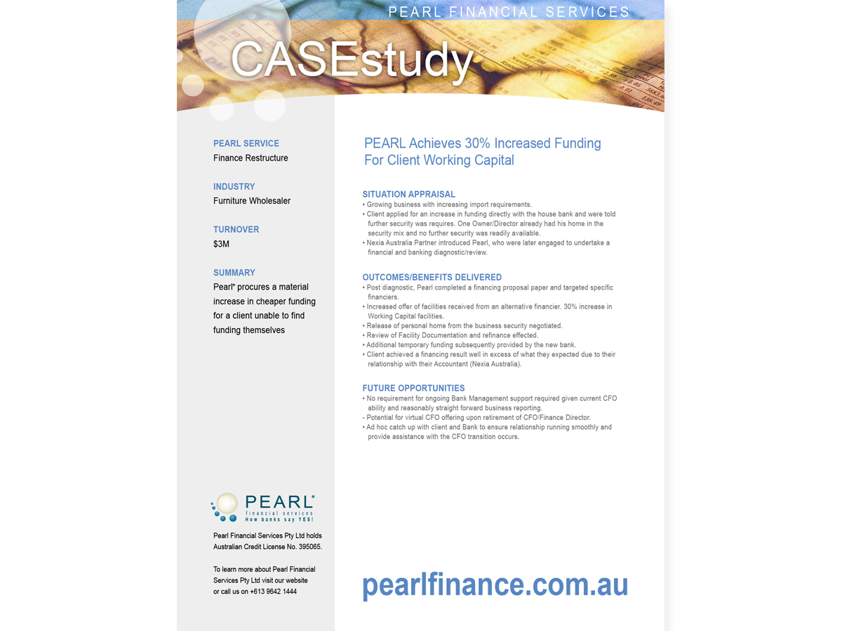 Flyer Design by Cre84Unc for Pearl Financial Services Pty Ltd | Design #2062365