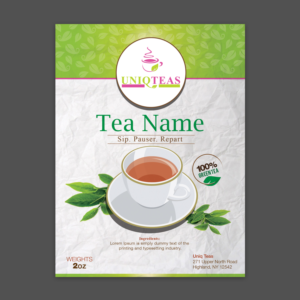 Modern Label for Loose Tea pouches on 4.5x6 Label  | Diseño de Empaque por Souvik Roy (Alex Pro)