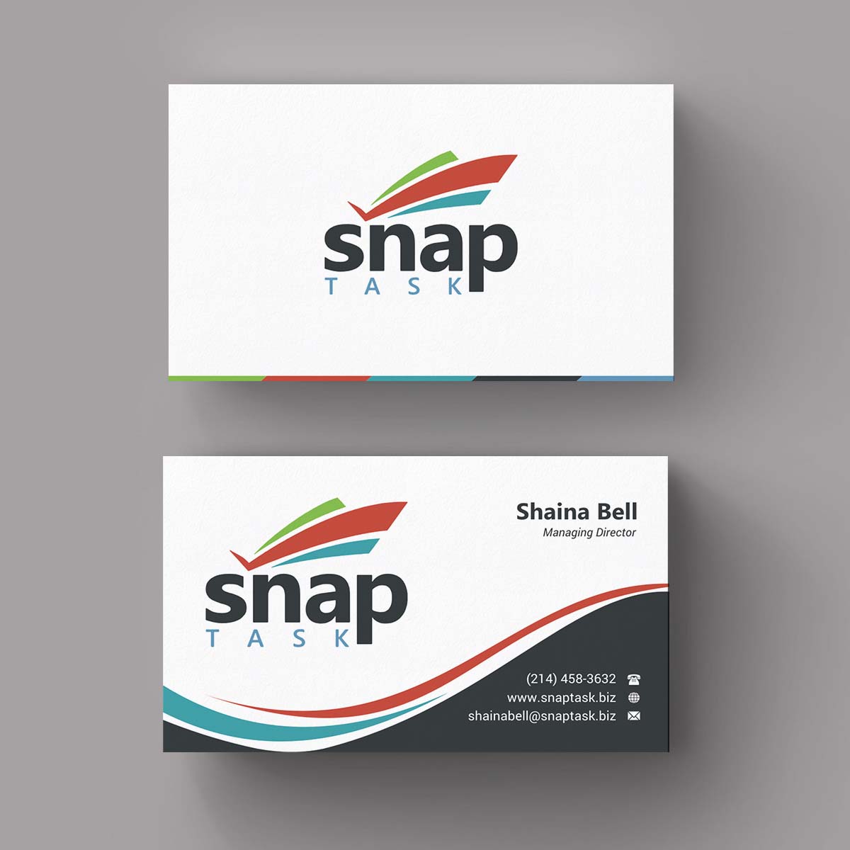 Business Card Design by INDIAN_Ashok for SnapTask | Design #9385309