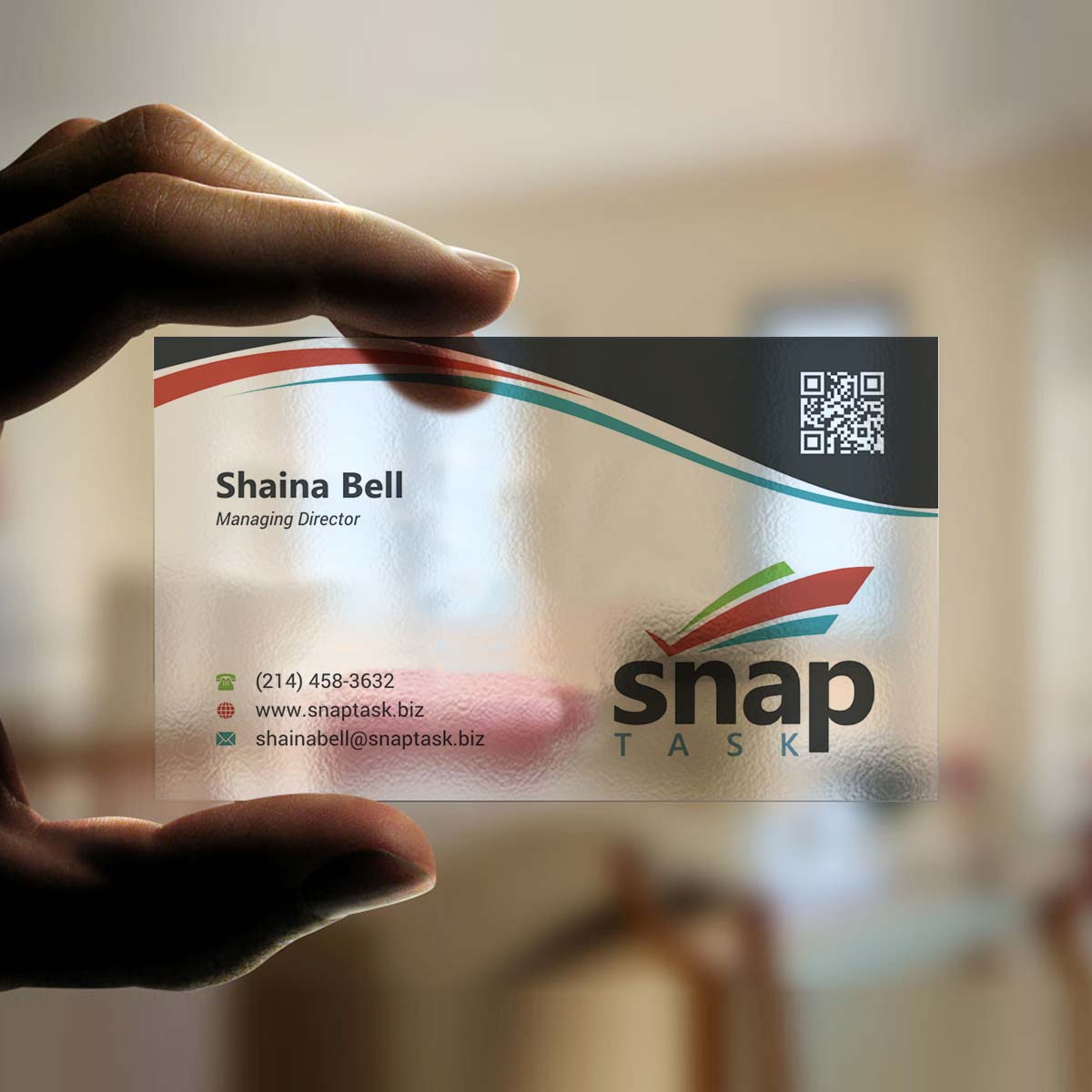 Business Card Design by INDIAN_Ashok for SnapTask | Design #9385315