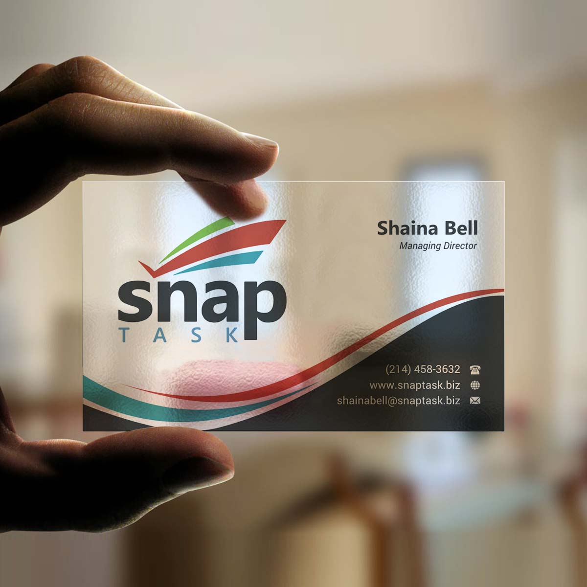 Business Card Design by INDIAN_Ashok for SnapTask | Design #9385318