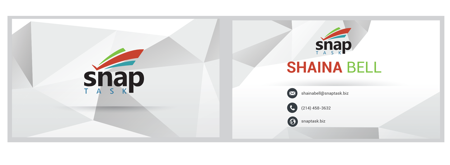 Business Card Design by Graphicient for SnapTask | Design #9360513