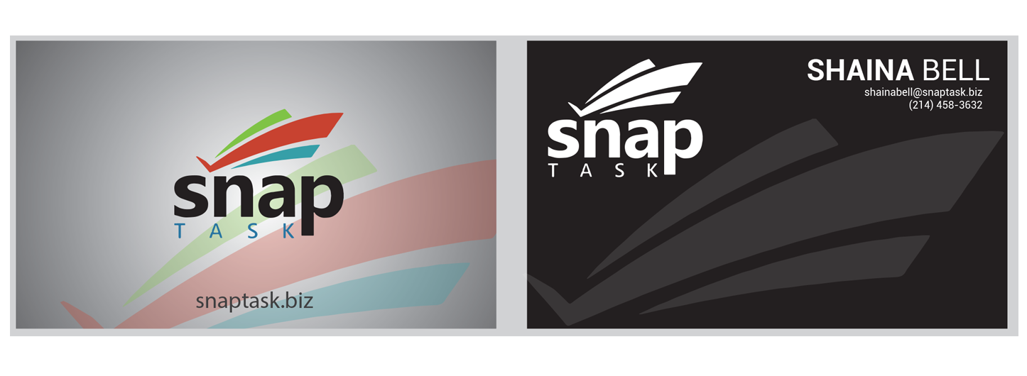 Business Card Design by Graphicient for SnapTask | Design #9360514