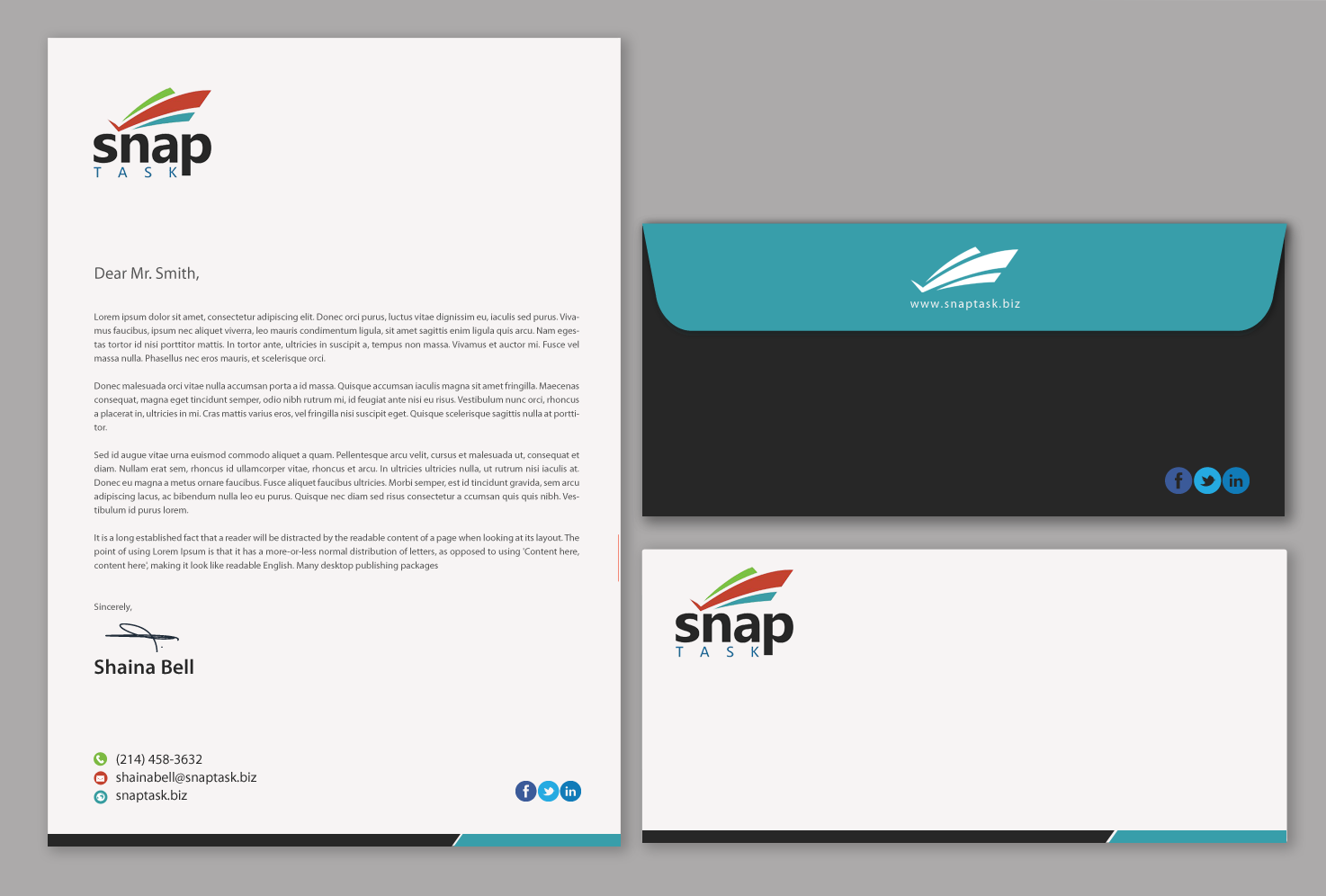 Business Card Design by chandrayaan.creative for SnapTask | Design #9354427
