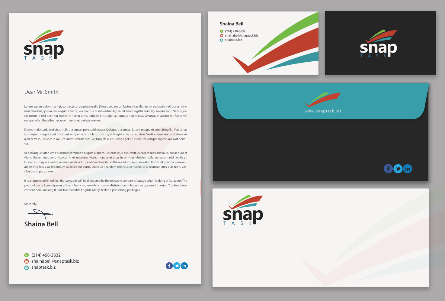 Visitenkarten-Design von chandrayaan.creative für SnapTask | Design #9381159