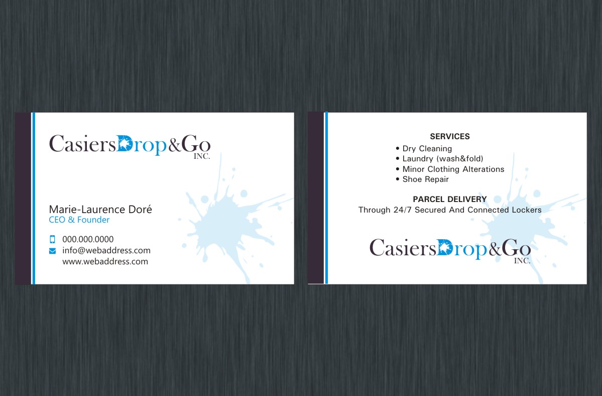 Modern Professional Dry Cleaning Business Card Design For Drop Go Business Card Design By Poonam Gupta For Drop Go Lockers 9352912