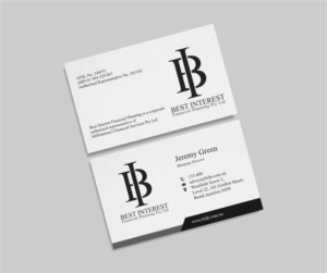 Business Card Design by INDIAN_Ashok for Best Interest Financial Planning Pty Ltd | Design: #9507194