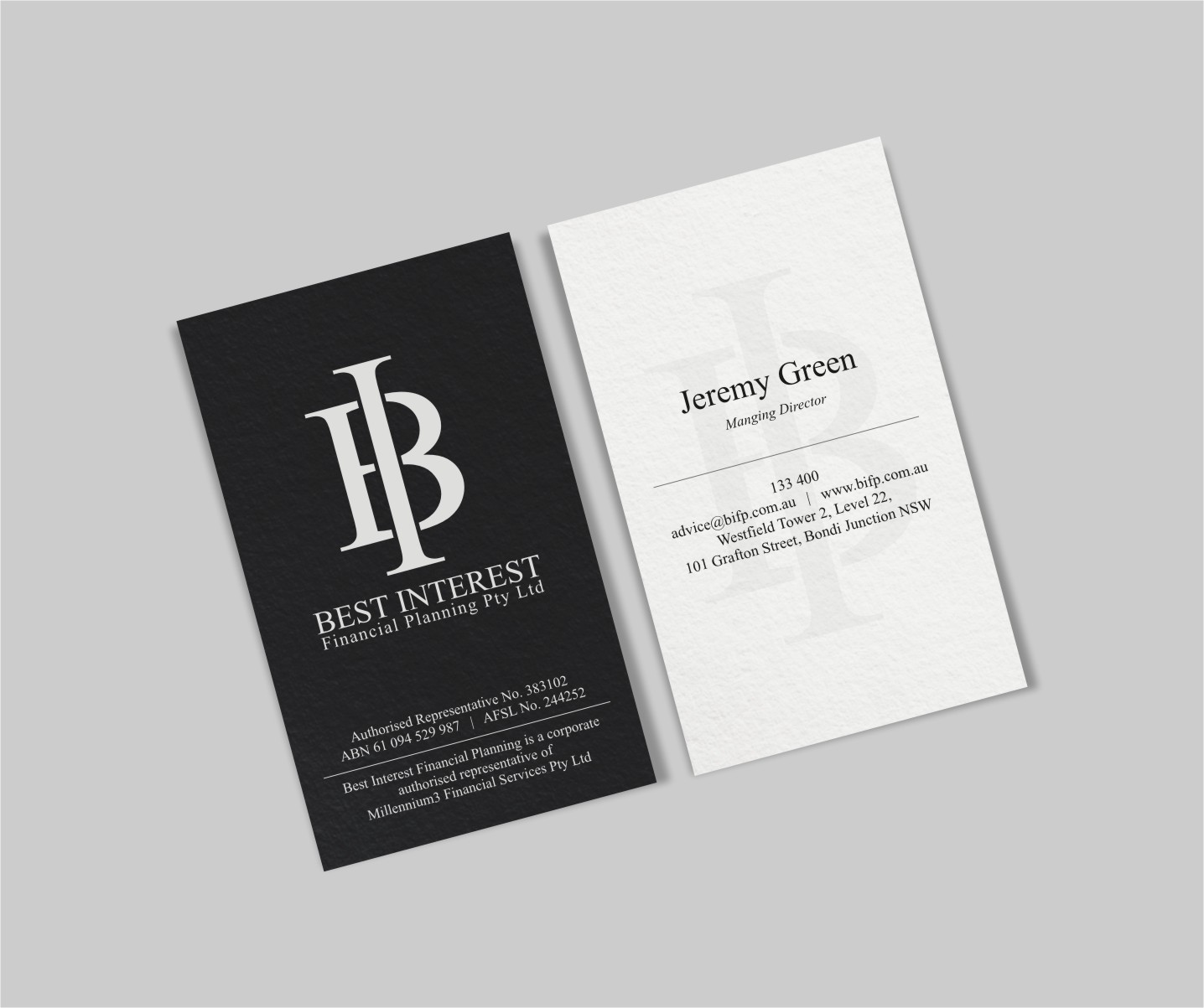 Design de Carte de Visite par INDIAN_Ashok pour Best Interest Financial Planning Pty Ltd | Design #9507195