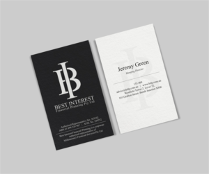 Business Card Design by INDIAN_Ashok for Best Interest Financial Planning Pty Ltd | Design: #9507195
