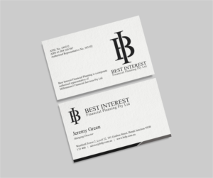 Business Card Design by INDIAN_Ashok for Best Interest Financial Planning Pty Ltd | Design: #9507198