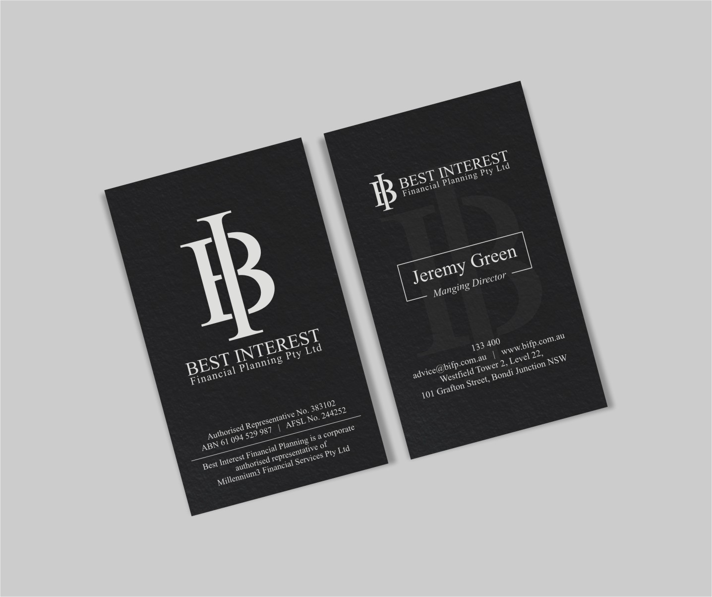 Design de Carte de Visite par INDIAN_Ashok pour Best Interest Financial Planning Pty Ltd | Design #9507205