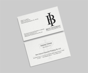 Business Card Design by INDIAN_Ashok for Best Interest Financial Planning Pty Ltd | Design: #9507206