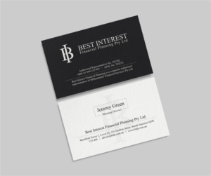 Business Card Design by INDIAN_Ashok for Best Interest Financial Planning Pty Ltd | Design: #9507207
