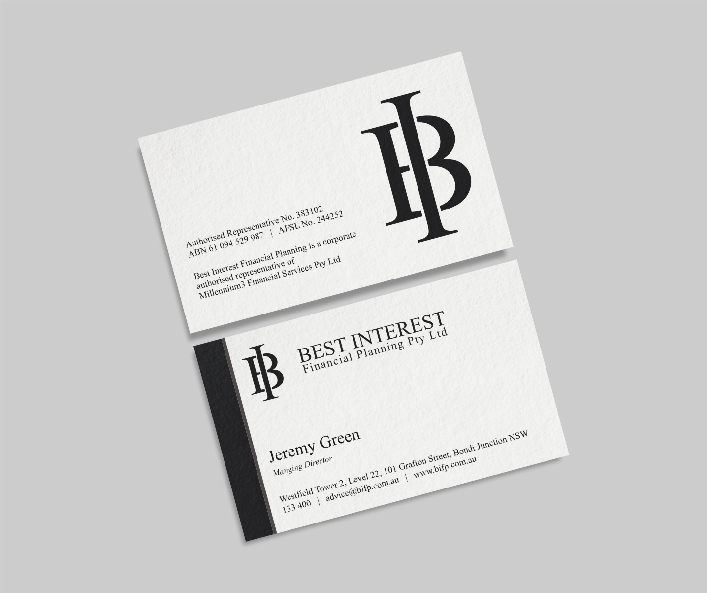 Business Card Design by INDIAN_Ashok for Best Interest Financial Planning Pty Ltd | Design #9507208