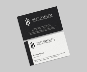 Business Card Design by INDIAN_Ashok for Best Interest Financial Planning Pty Ltd | Design: #9507214
