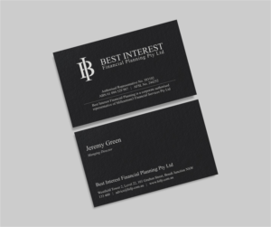 Business Card Design by INDIAN_Ashok for Best Interest Financial Planning Pty Ltd | Design: #9507216
