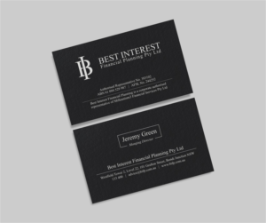Business Card Design by INDIAN_Ashok for Best Interest Financial Planning Pty Ltd | Design: #9507217
