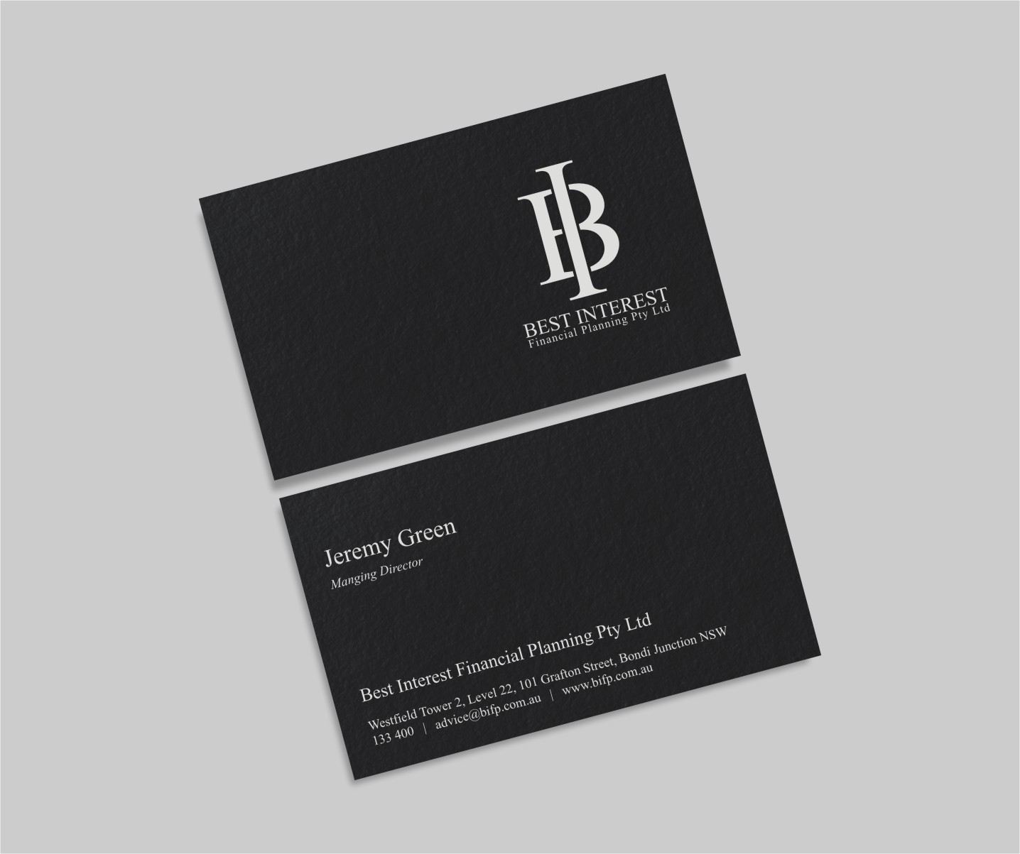 Business Card Design by INDIAN_Ashok for Best Interest Financial Planning Pty Ltd | Design #9507305