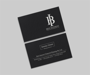 Business Card Design by INDIAN_Ashok for Best Interest Financial Planning Pty Ltd | Design: #9507306