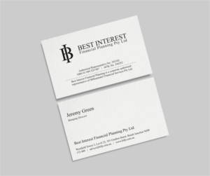 Business Card Design by INDIAN_Ashok for Best Interest Financial Planning Pty Ltd | Design: #9523219