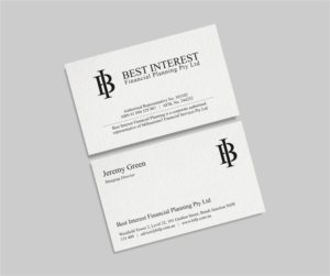 Business Card Design by INDIAN_Ashok for Best Interest Financial Planning Pty Ltd | Design: #9523220