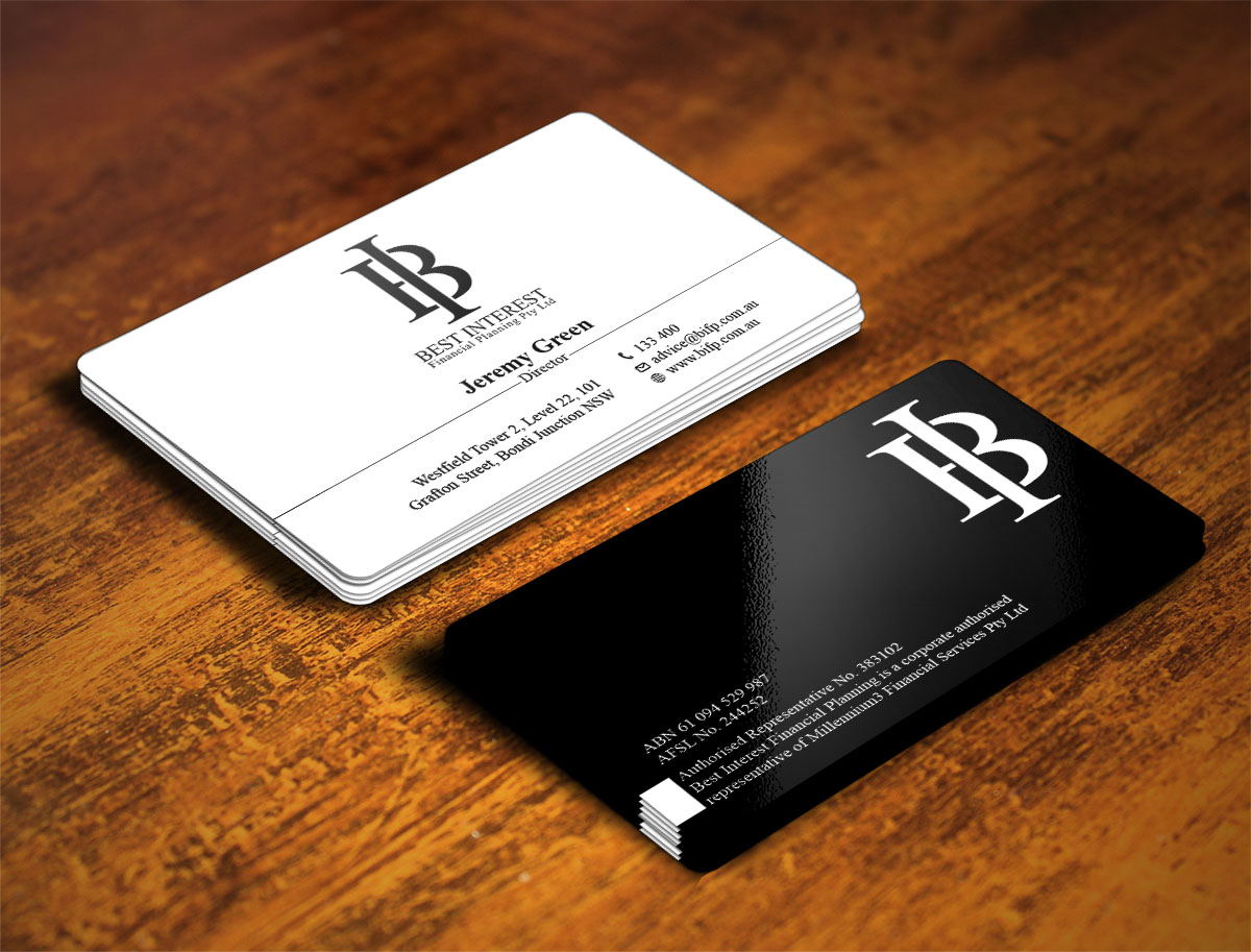 Business Card Design by Verified artistry for Best Interest Financial Planning Pty Ltd | Design #9511136