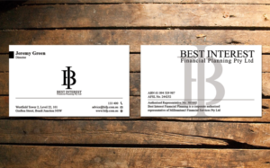 Business Card Design by Verified artistry (Design garden) for Best Interest Financial Planning Pty Ltd | Design: #9531684