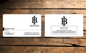 Business Card Design by Verified artistry (Design garden) for Best Interest Financial Planning Pty Ltd | Design: #9531685
