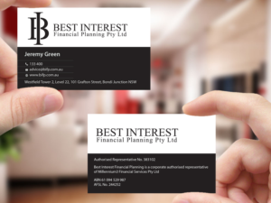 Business Card Design by Creations Box 2015 for Best Interest Financial Planning Pty Ltd | Design: #9512414