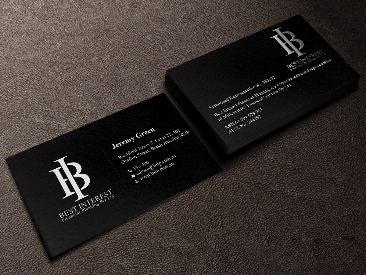 Business Card Design by Creations Box 2015 for Best Interest Financial Planning Pty Ltd | Design #9512417