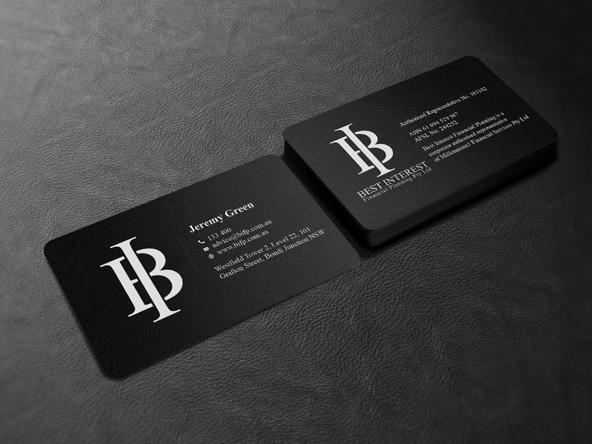 Business Card Design by Creations Box 2015 for Best Interest Financial Planning Pty Ltd | Design #9512428