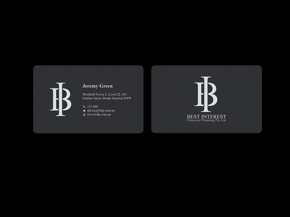 Business Card Design by Creations Box 2015 for Best Interest Financial Planning Pty Ltd | Design #9512432