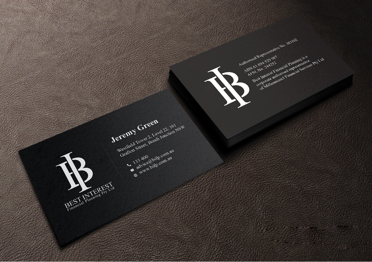 Business Card Design by Creations Box 2015 for Best Interest Financial Planning Pty Ltd | Design #9512435