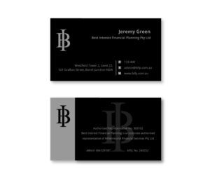 Business Card Design by instudio for Best Interest Financial Planning Pty Ltd | Design: #9558897