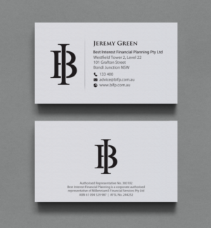Business Card Design by chandrayaan.creative for Best Interest Financial Planning Pty Ltd | Design: #9551903