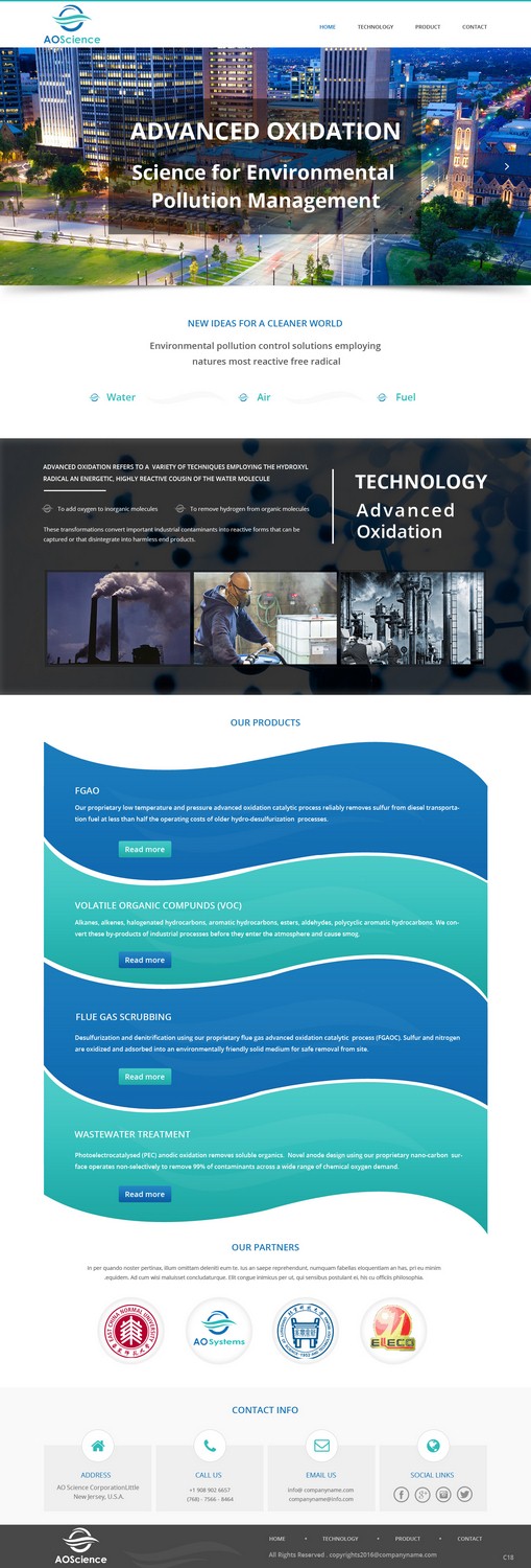 Web Design par pb pour AO Science Corporation | Design #9353983
