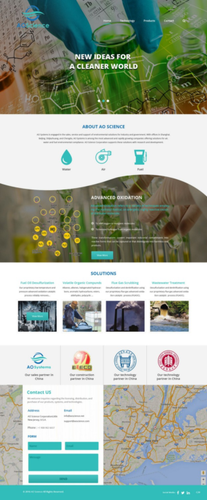 Web Design par pb pour AO Science Corporation | Design : #9354008