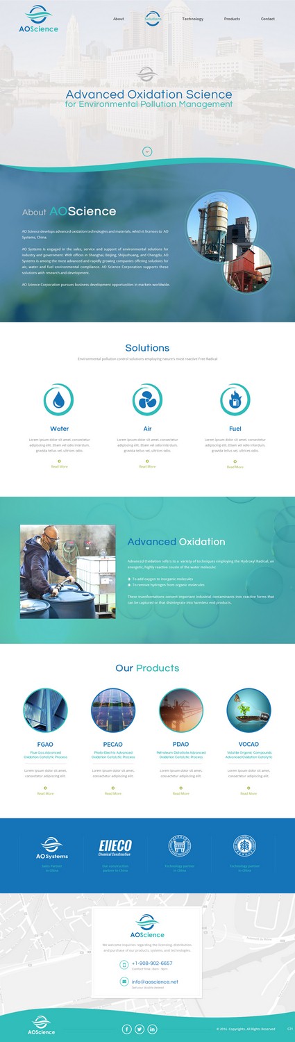 Web Design par pb pour AO Science Corporation | Design #9362475