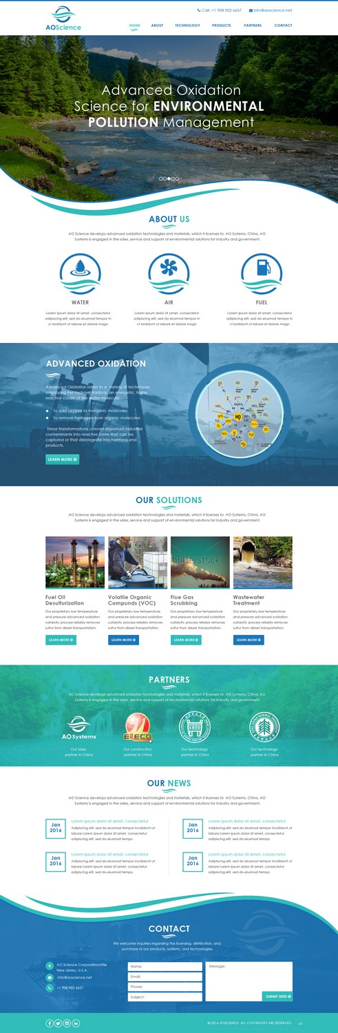 Web Design par pb pour AO Science Corporation | Design #9362494