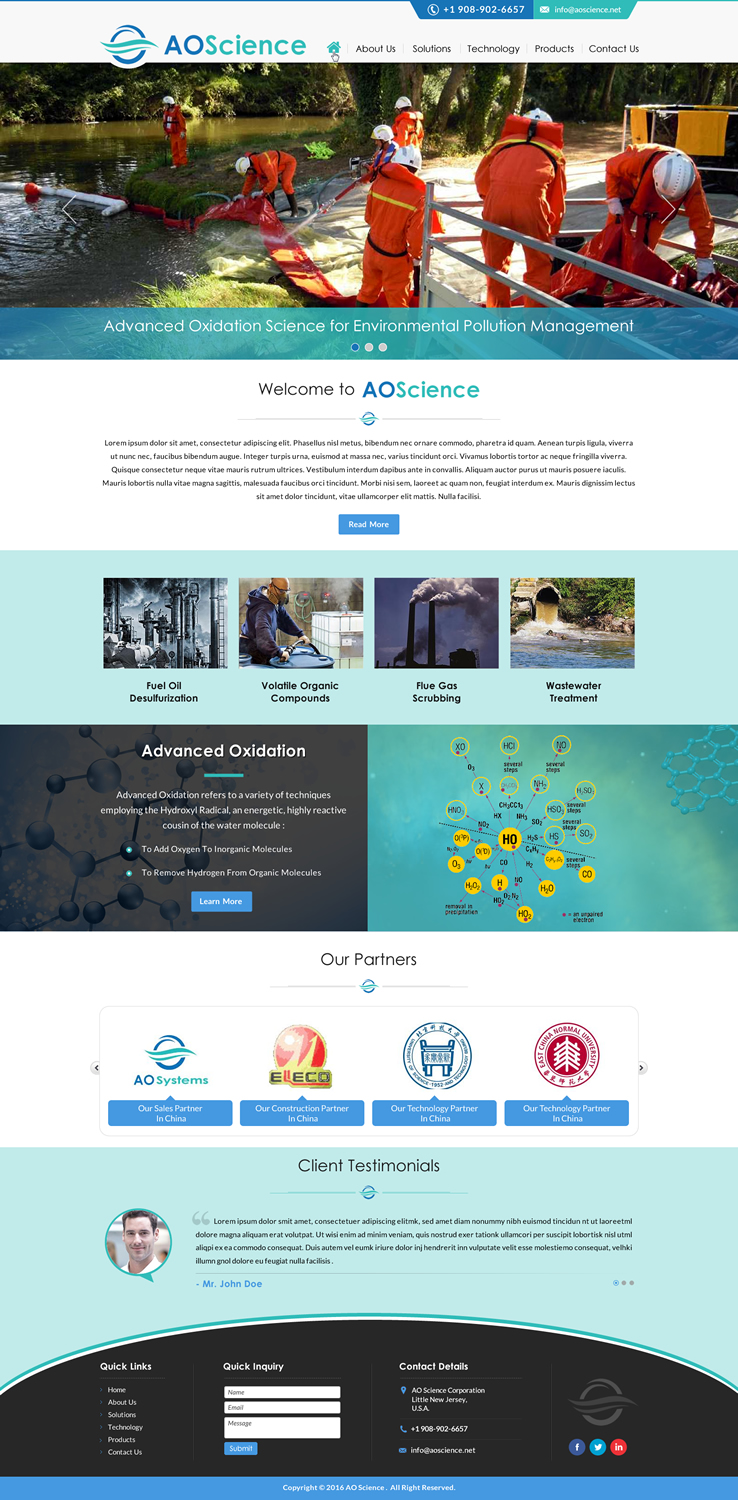 Web Design by Sbss for AO Science Corporation | Design #9353423