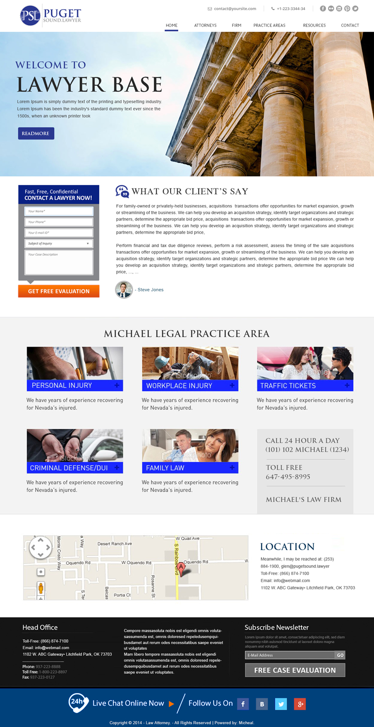 Web Design by webxvision for Glen P. Pszczola, Attorney at Law | Design #9422545