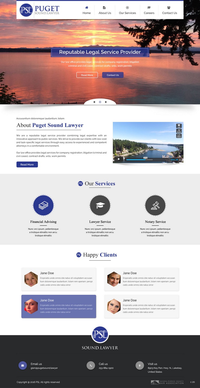 Web Design by pb for Glen P. Pszczola, Attorney at Law | Design #9362898