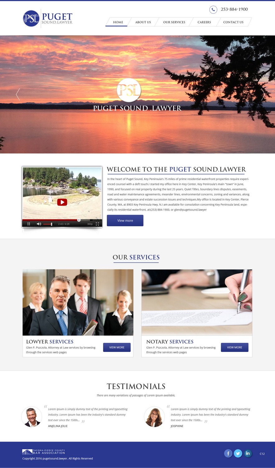 Web Design by pb for Glen P. Pszczola, Attorney at Law | Design #9362948