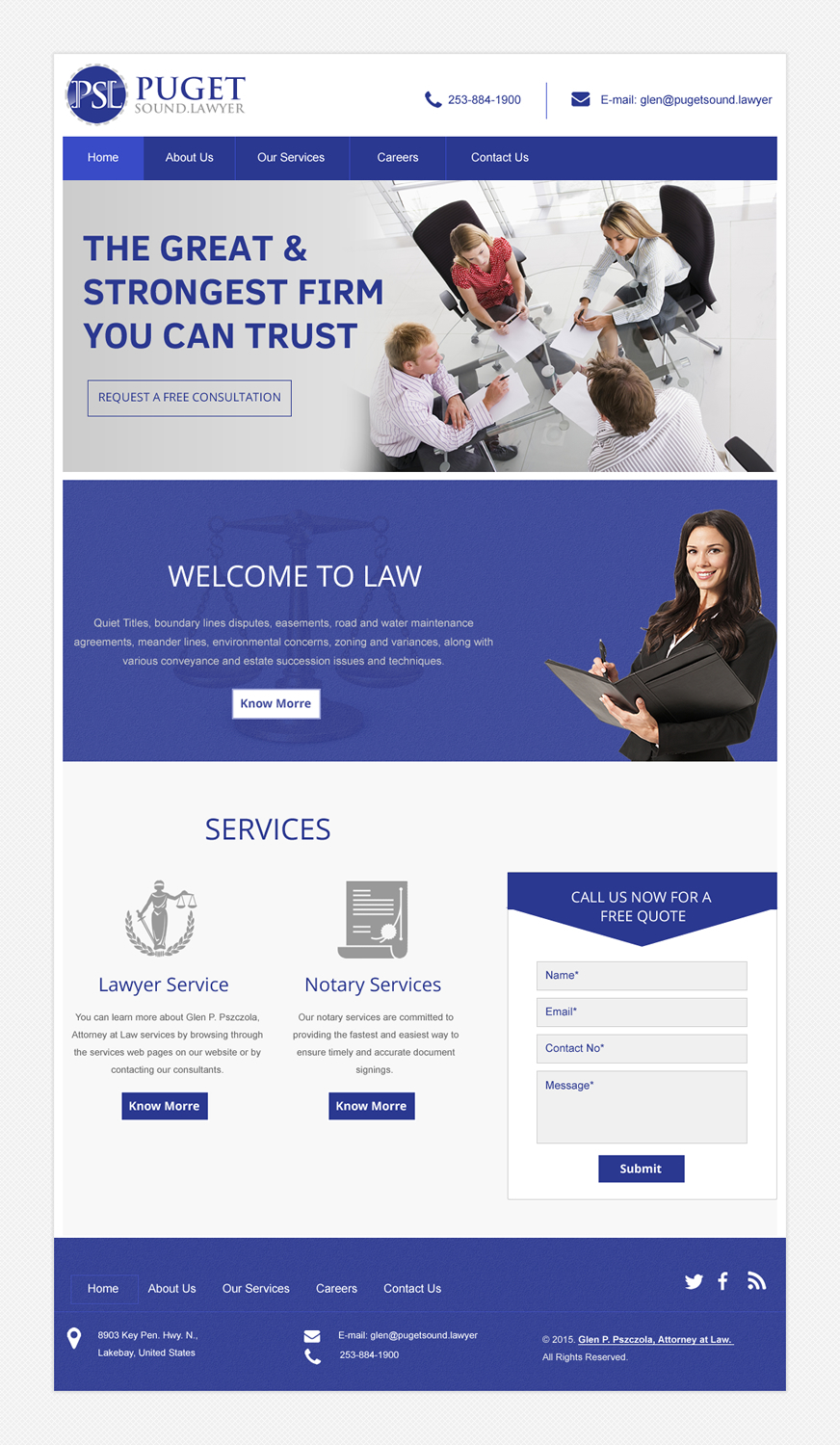 Web Design by rightway for Glen P. Pszczola, Attorney at Law | Design #9365599
